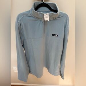 NWT Lands' End Men’s Quarter Zip Slate Blue Fleece Pullover
